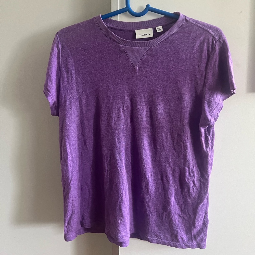 Clare V Purple Classic Tee